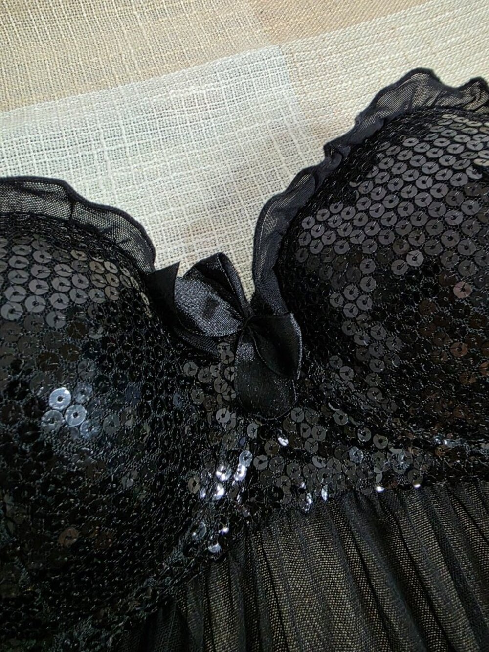 Vintage Regency Glam Gothic Alt Sabrina Carpenter Torrid Sequined Babydoll Dress - Picture 4 of 14